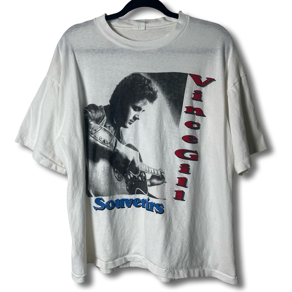 VTG 1996 Vince Gill Souvenirs Tour Single Stitch Tee Patty Loveless White XL